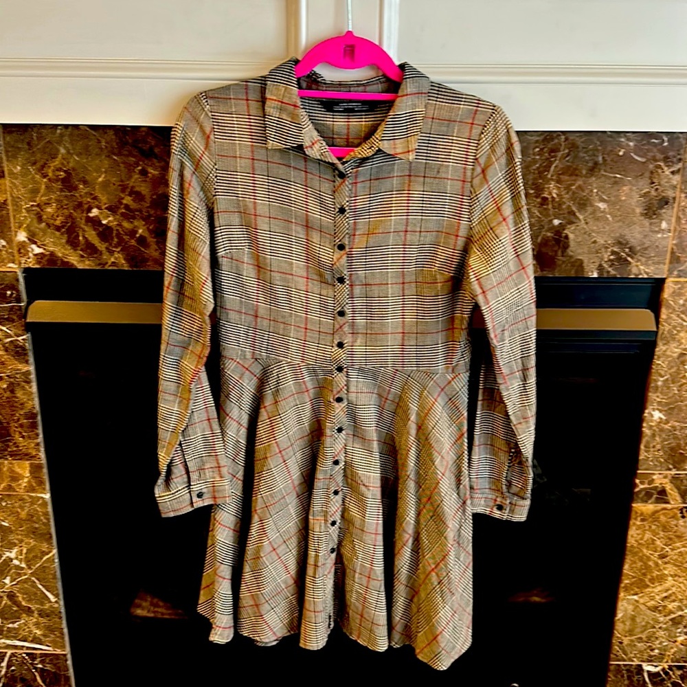 Zara plaid A-line dress gorgeous!! M
